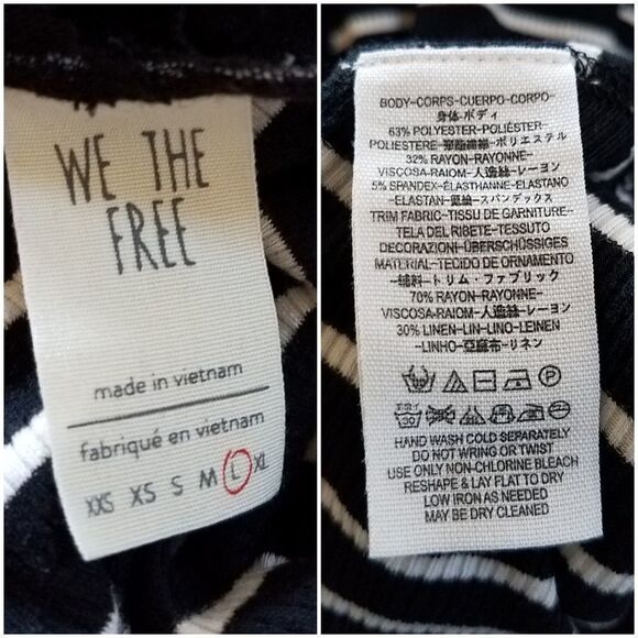 Free People StripedTangerine Tee sz large - Picture 8 of 8